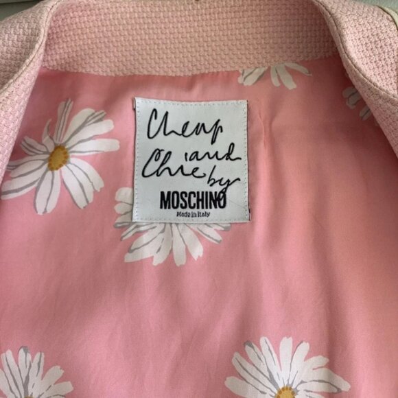 MOSCHINO Couture Italy Pink Jacket IVORY WHITE HEART TRIM USA 4 IT38 BOLERO - Picture 15 of 16